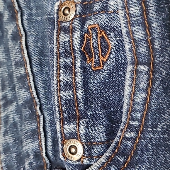 HARLEY DAVIDSON HIGH-WAISTED LONG BOOT-CUT DENIM JEAN - Picture 7 of 15